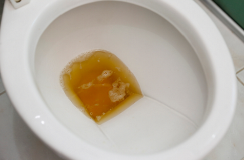 urine sinks to bottom of toilet