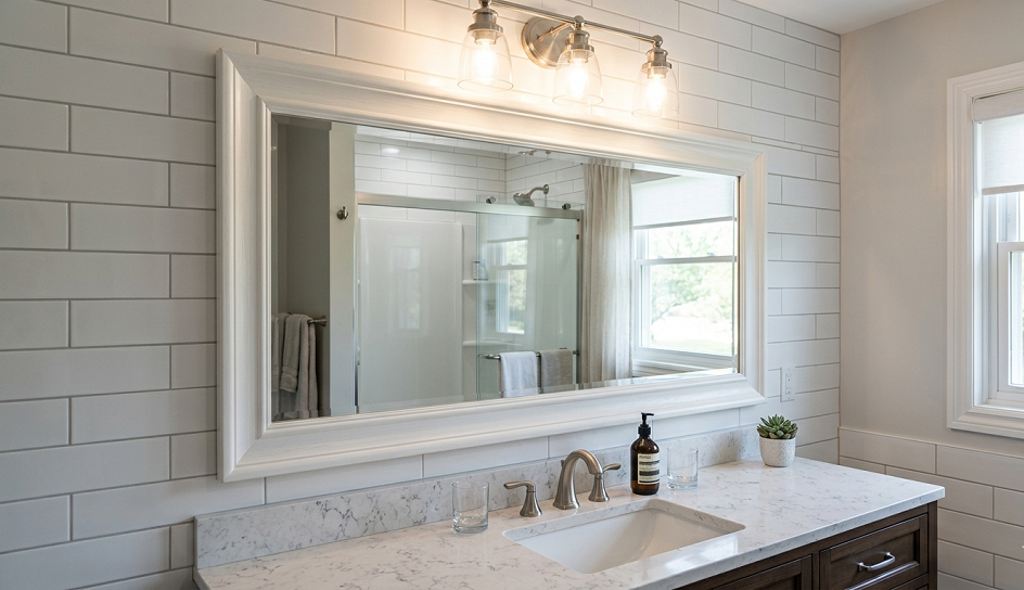 How to Frame a Bathroom Mirror with Trim