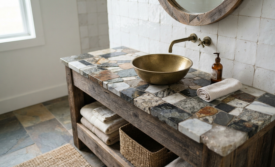 Creative Bathroom Vanity Top Ideas on a Budget