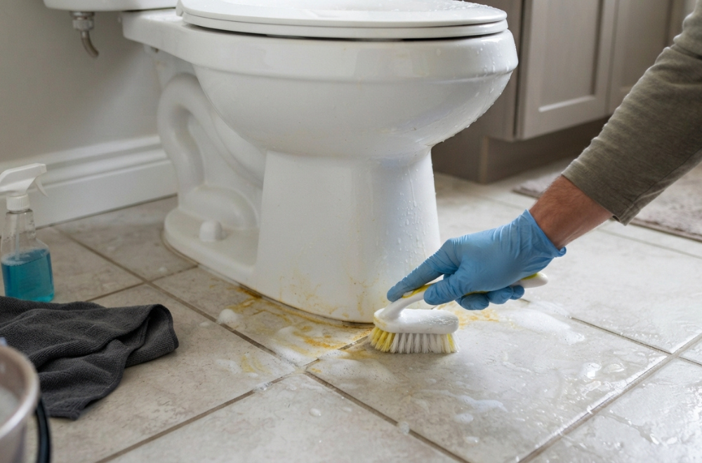 How to Remove Yellow Stains Around Your Toilet Base