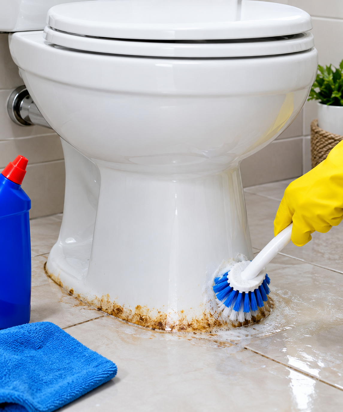 How to Remove Brown Stains From the Bottom of a Toilet