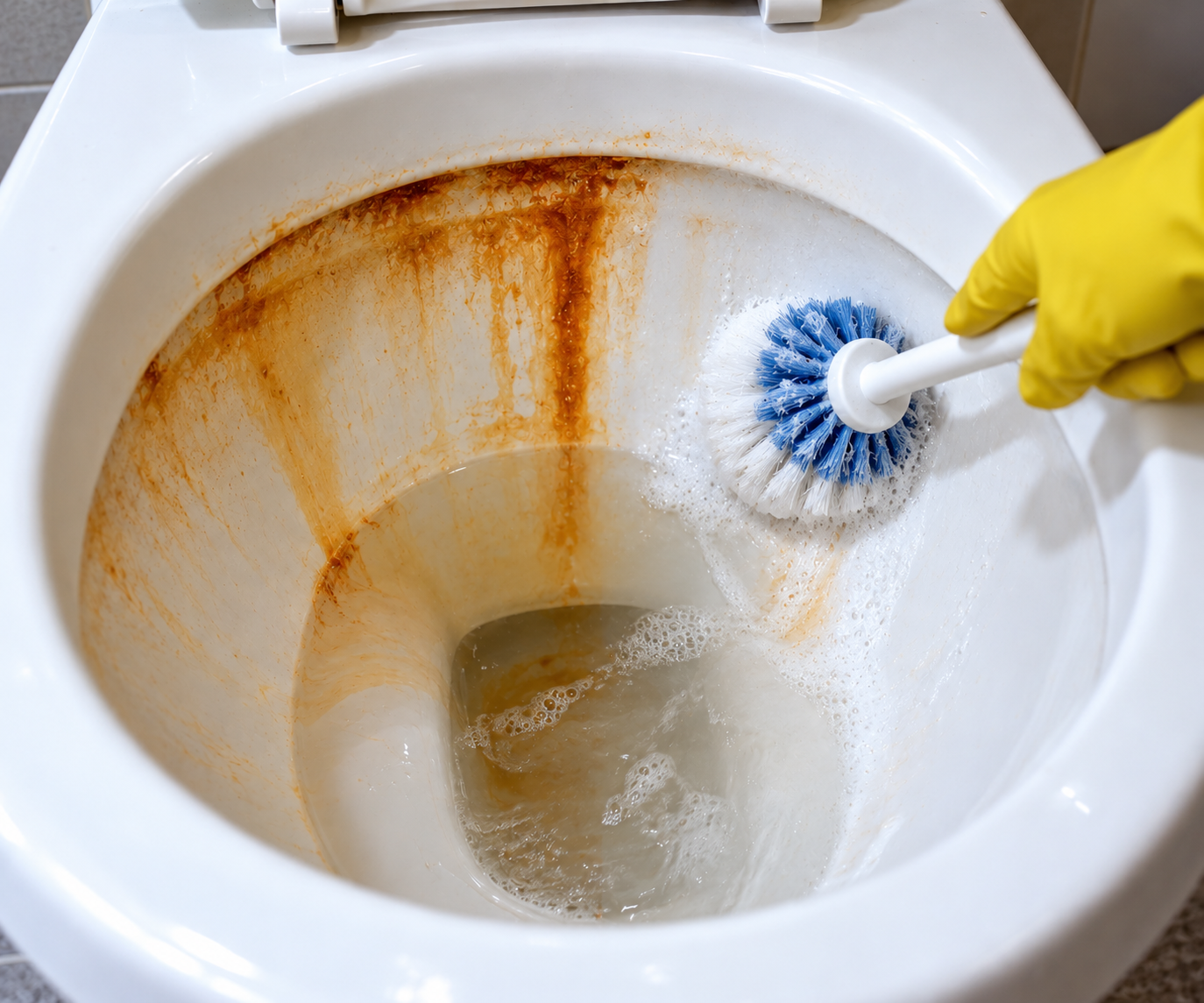 How to Remove Orange Rust Stains From a Toilet